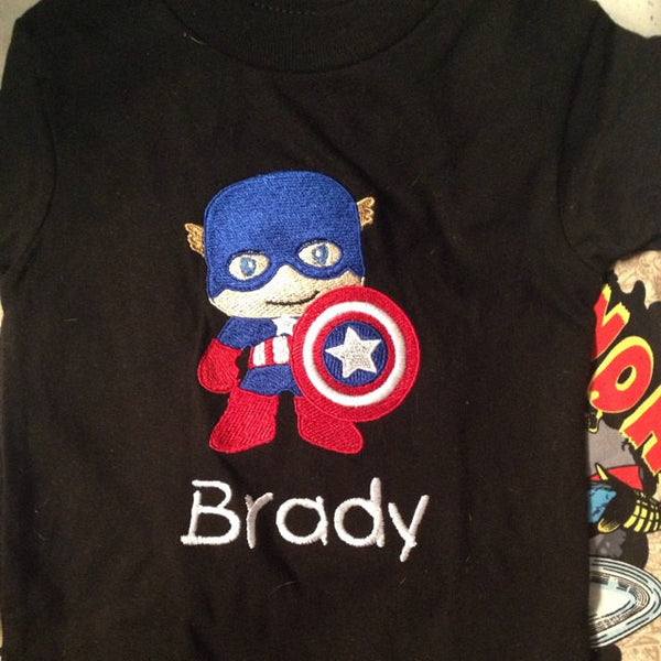 Captain America Embroidery Design - Sarah Sew and Sew