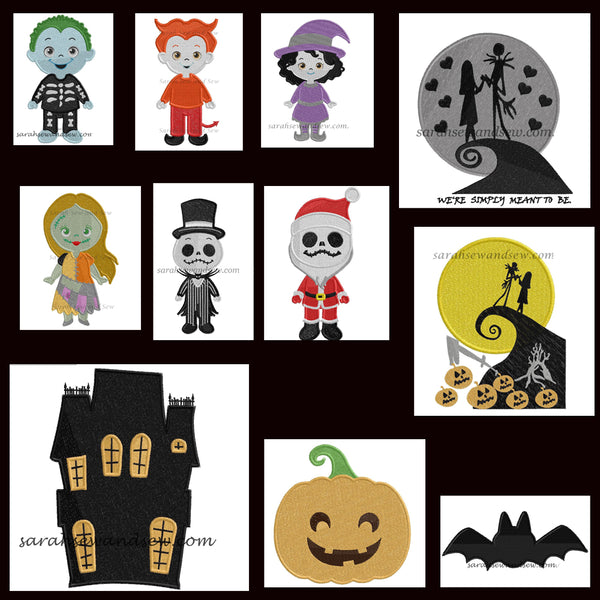 Nightmare Before Christmas Embroidery Design Set - Sarah Sew and Sew