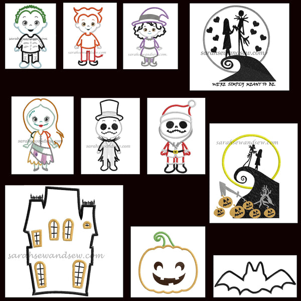 Nightmare Before Christmas Embroidery Design Set - Sarah Sew and Sew