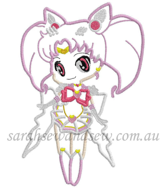 Sailor Chibi (Mini) Moon Embroidery Design (Sailor Moon Cutie) - Sarah Sew and Sew