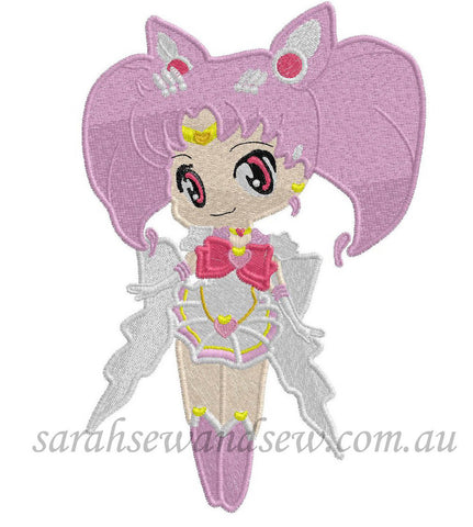 Sailor Chibi (Mini) Moon Embroidery Design (Sailor Moon Cutie) - Sarah Sew and Sew