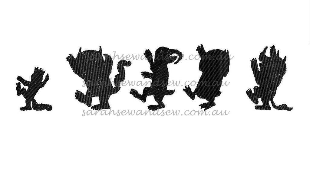 Let the Wild Rumpus Start Silhouette Embroidery Design