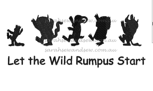 Let the Wild Rumpus Start Silhouette Embroidery Design
