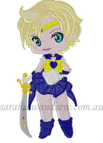 Sailor Uranus Embroidery Design (Sailor Moon Cutie) - Sarah Sew and Sew