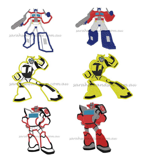 Transformers Embroidery Design Set - Sarah Sew and Sew